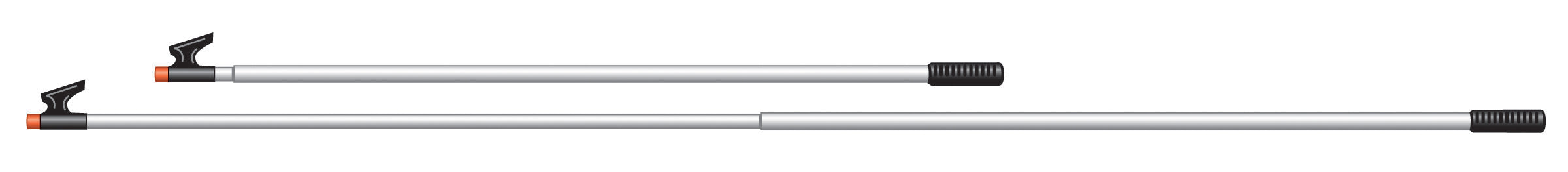 Telescoping 3-section Boat Hook, 38 in. to 8 ft. long (100 to 240 cm) - SKU 4132
